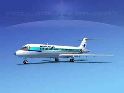 Douglas DC-9-30 Republic 3D model
