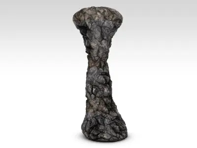 Detailed rock pillar Low-poly 3D model