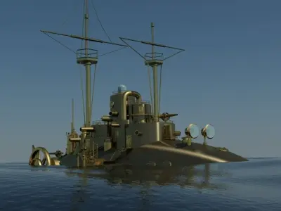 Steampunk Monitor 3D model