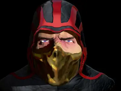 mortal kombat portrait  Low-poly 3D model