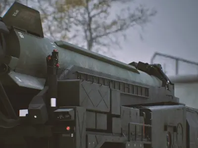 Scud B with Maz-543 Low-poly 3D model