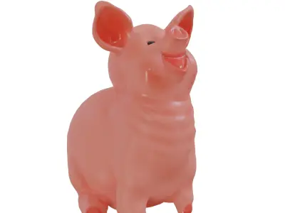 Piggy Bank 3D low-poly and high-poly Free low-poly 3D model