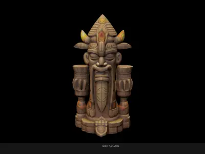 Low Poly Stylized Totem 3 AI Low-poly 3D model