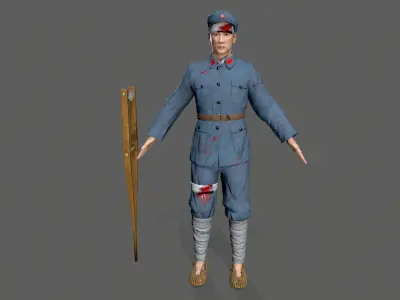 the wounded Low-poly 3D model