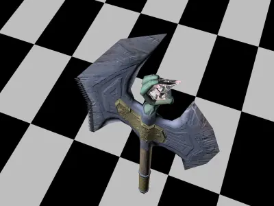 Fantasy Battle Axe Low-poly 3D model