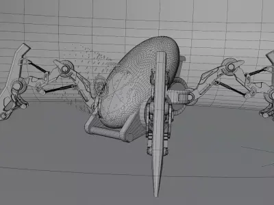 Alien Eye Walker Rigged Sci-Fi Mech Creature 3D model