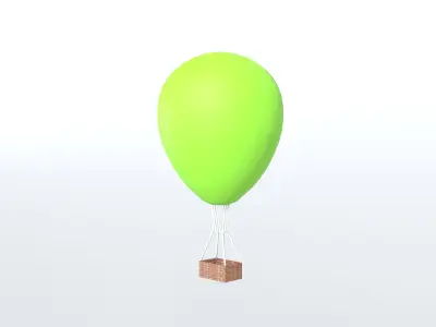 Hot Air Balloon v1 006 Low-poly 3D model
