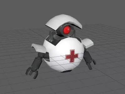 Medic bot Free low-poly 3D model