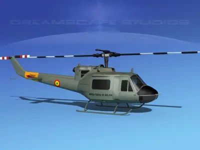 Bell UH-1B Iroquois Bolivian Army 3D model