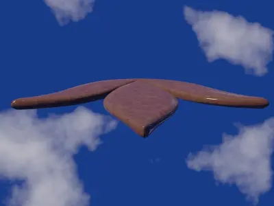 Ornament decorative item in wood material Low-poly 3D model