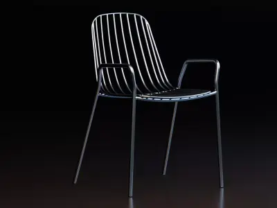 Modern Outdoor Wireframe Chair Free low-poly 3D model