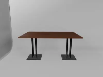 dark wood table Free low-poly 3D model