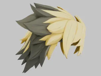 Spiky Mane Hair Hairstyle Low-poly 3D model