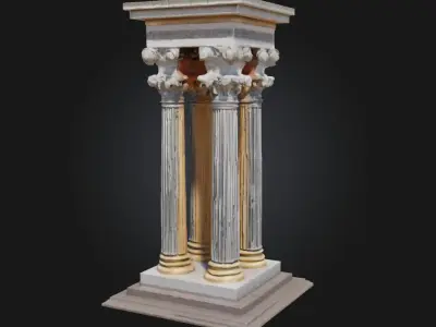 Templar Triad Symbols of Sacred Order and Power 3D model