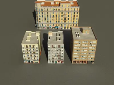 Building Collection 89-92 Low-poly 3D model