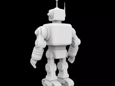 Retro Robot Figurine 3D Print Model 3D print model purchase