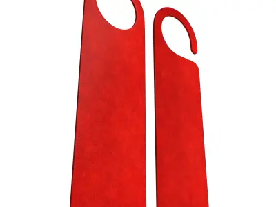 Door Hanger Tag Red Low-poly 3D model