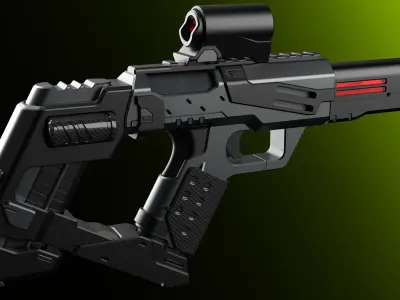 Sci-Fi Guns Set Alpha 3D model
