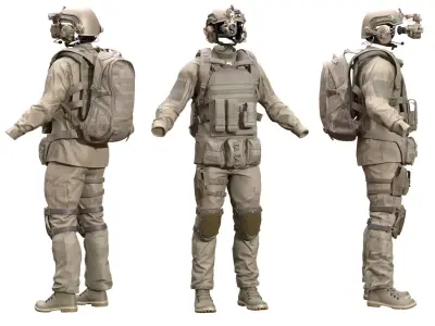 Male Soldier Outfit 1 Low-poly 3D model