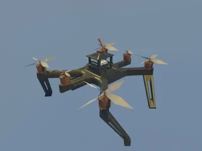 drone low poly for games Low-poly 3D model