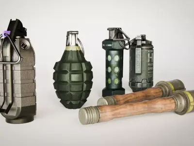 Game-Ready Grenade Pack Low-poly 3D model