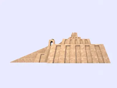 Zigurat ancient pyramid Low-poly 3D model