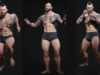 Base Male and Sci-fi Game Character Starter Low-poly 3D model