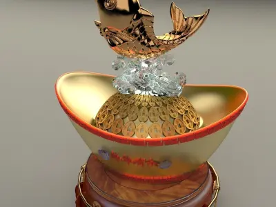 Chinese Gold Ingot  3D model