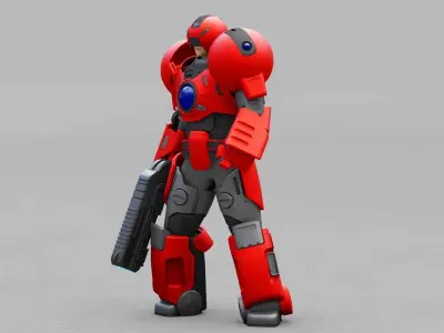 EXOSKELETON SOLDIER TROMOS RIGGED 3D model