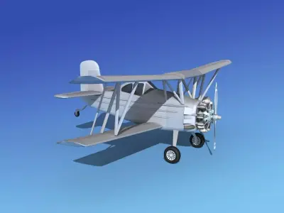 Grumman AgCat Bare Metal 3D model