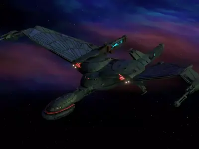 Klingon Battlecruiser Kvort Class Redesign Low-poly 3D model