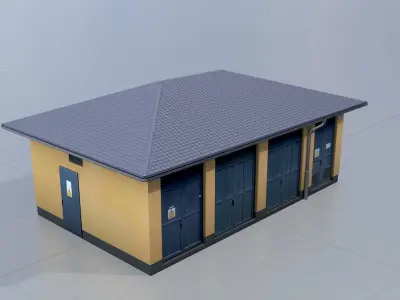 Substation for train traffic Low-poly 3D model