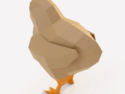 Chick low poly 3d model chicken Low-poly 3D model