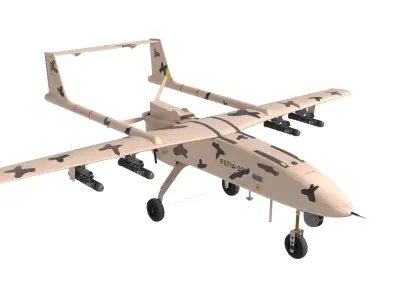 Fighter Drone P071A-020  Low High Poly High-Precision Low-poly 3D model