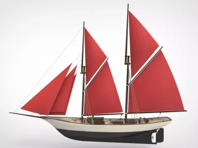 Historical sailing pinishi 3D model
