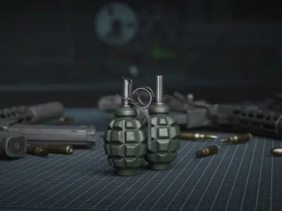 Game Ready F1 Grenade Low-poly 3D model