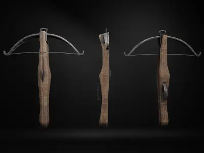 Medieval Crossbow Low-poly 3D model