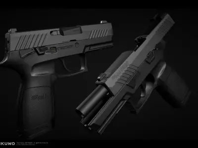 P320 Game Ready Low-poly 3D model