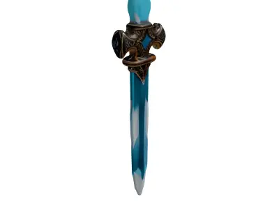 Glowing Crystal Dagger 3D Model 3D model