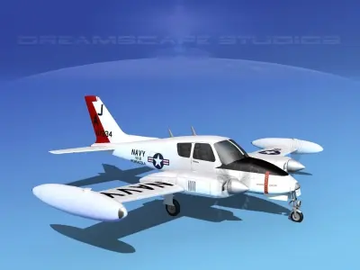 Cessna U-3B Blue Canoe V11 3D model
