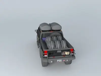 Modified Hummer H2 6x6 Dakar support truck Free 3D model