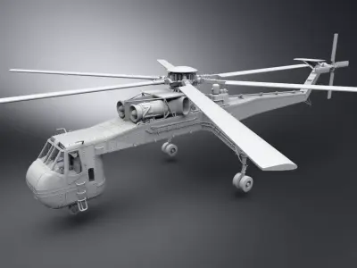 S64 Skycrane scale model 3D print model