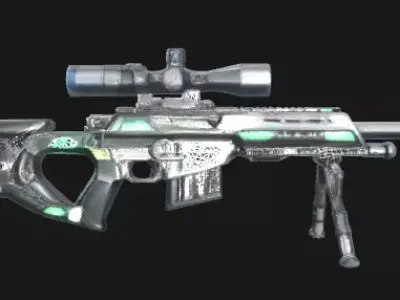 Sci-Fi Sniper Rifle Low-poly 3D model shop