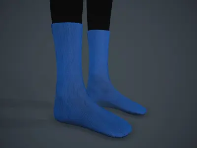 Blue Socks Style 3 Low-poly 3D model