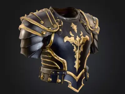 Ebon Shield Armor Low-poly 3D model