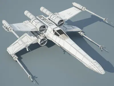 Game Ready Star Wars X-Wing Starfighter Low-poly 3D model