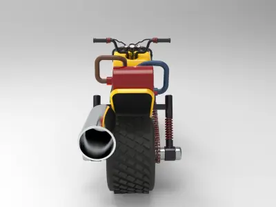 motorcycle with pipe 3D model