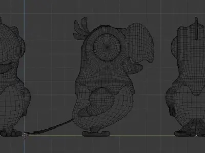 Cartoon Parrot Not Rigged 3D model