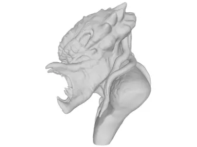 Predator 3D model head with spikes 3D print model