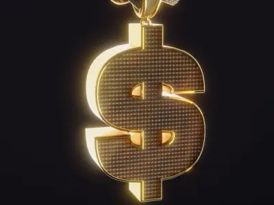 Cash Symbol Diamond Chain Low-poly 3D model